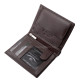 Csíkbetétes Corvo Bianco elegáns férfi irattartó pénztárca barna CBF3073