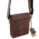 Men's leather bag sportily elegant GreenDeed FIR01V light brown