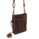 Men's leather bag sportily elegant GreenDeed FIR02V light brown