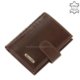 Men's card holder made of glossy leather brown SIV808 / T