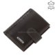 Porte-cartes pour hommes en cuir brillant noir SIV808 / T
