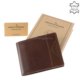 Herre tegnebog i skinnende læder brun GreenDeed PH03