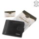 Heren portemonnee gemaakt van glanzend leer zwart SIV09 / T