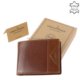 Men's wallet in glossy leather light brown GreenDeed PH1021