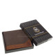 Men's wallet made of genuine leather in a gift box brown Lorenzo Menotti AFL1021