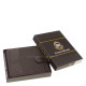 Portefeuille pour homme en cuir véritable dans une boîte cadeau marron Lorenzo Menotti AFP1021/T