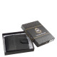 Portefeuille pour homme en cuir véritable dans une boîte cadeau noir Lorenzo Menotti AFP102/T