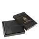 Portefeuille pour homme en cuir véritable dans une boîte cadeau noir Lorenzo Menotti AFP1021