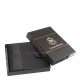Portofel pentru bărbați din piele naturală într-o cutie cadou neagră Lorenzo Menotti AFP1027/T