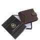 Men's wallet made of genuine leather in a gift box dark brown Lorenzo Menotti FLM1021/T