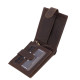 Men's wallet made of genuine leather in a gift box dark brown Lorenzo Menotti FLM6002L/T