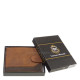Мъжки портфейл от естествена кожа в подаръчна кутия светло кафяв Lorenzo Menotti AFL1021/T