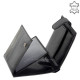 Heren portemonnee gemaakt van echt leer zwart Corvo Bianco Luxury COR1021/T