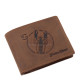 Skórzany portfel GreenDeed ze wzorem zodiaku Rak RAK1021 w kolorze brązowym