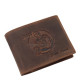 Skórzany portfel GreenDeed z wzorem konstelacji Wodnika AQUA1021 w kolorze brązowym