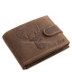 GreenDeed small hunter wallet with deer head pattern brown SBF102/T