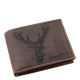 GreenDeed lovska denarnica z vzorcem glave jelena rjava SBF1021