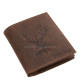 GreenDeed valódi bőr férfi irattartó pénztárca dámszarvas mintával SZVR02 barna
