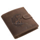 GreenDeed valódi bőr férfi irattartó pénztárca kiemelkedő ponty mintával 3DP02/T barna