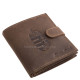 GreenDeed valódi bőr férfi irattartó pénztárca Magyar címer mintával MCIM02/T barna