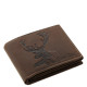 GreenDeed genuine leather hunting men's wallet with deer pattern SZVR1021