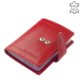Card holder made of genuine leather La Scala ABA08 red