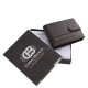 Majhna usnjena moška denarnica v darilni škatli rjava SCB102/T
