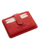 Kisméretű valódi bőr kártyatartó irattartóval La Scala Luxury LNR10 piros