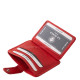 Kisméretű valódi bőr kártyatartó irattartóval La Scala Luxury LNR10 piros