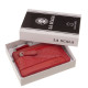 Porte-clés en cuir de qualité de marque La Scala rouge DGN9073