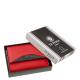 Portafoglio da donna in vera pelle La Scala RFID Nero/Rosso ANC1251
