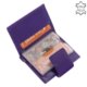 Vzorovaný dámsky držiak na karty z pravej kože purpurovej farby GIULTIERI HP808 / T