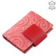 Patterned women's card holder made of genuine leather red GIULTIERI HP808 / T