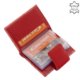 Suport pentru carduri pentru femei modelat din piele naturală roșie GIULTIERI HP808 / T