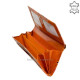 Gemusterte Damengeldbörse aus echtem Leder Giultieri S1004A orange