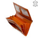 Дамски портфейл с шарка естествена кожа Giultieri S1004A оранжев