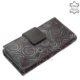 Patterned women's wallet made of genuine leather black GIULTIERI HP108