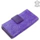 Patterned women's wallet made of genuine leather purple GIULTIERI HP108