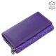 Patterned women's wallet made of genuine leather purple GIULTIERI HP108