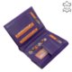 Patterned women's wallet made of genuine leather purple GIULTIERI HP121
