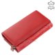 Dámska peňaženka so vzorom z pravej kože červenej farby GIULTIERI HP108