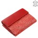 Portefeuille femme à motifs en cuir véritable rouge GIULTIERI HP120