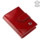 Kožený držák karty Nicole croco v červené barvě C42003-603