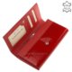 Portefeuille en cuir femme croco Nicole rouge C72401-603