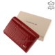 Portefeuille femme en cuir Nicole Croco rouge C57006-145