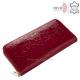 Portefeuille femme en cuir verni avec protection RFID Rovicky rouge 8807-FAR