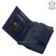 Portafoglio donna in vera pelle La Scala POP11259 blu navy