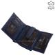 Portafoglio donna in vera pelle La Scala POP11259 blu navy