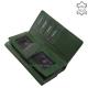 Women's genuine leather wallet La Scala POP452 dark green