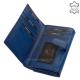 Ženska denarnica iz pravega usnja Sylvia Belmonte ZEN155 temno modra